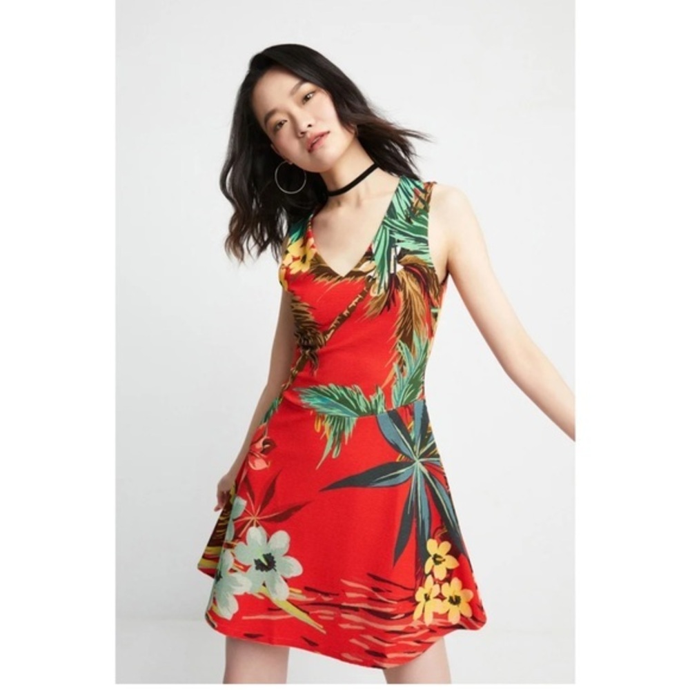 DESIGUAL Memphis Sleeveless Dress Tropical Print Resort